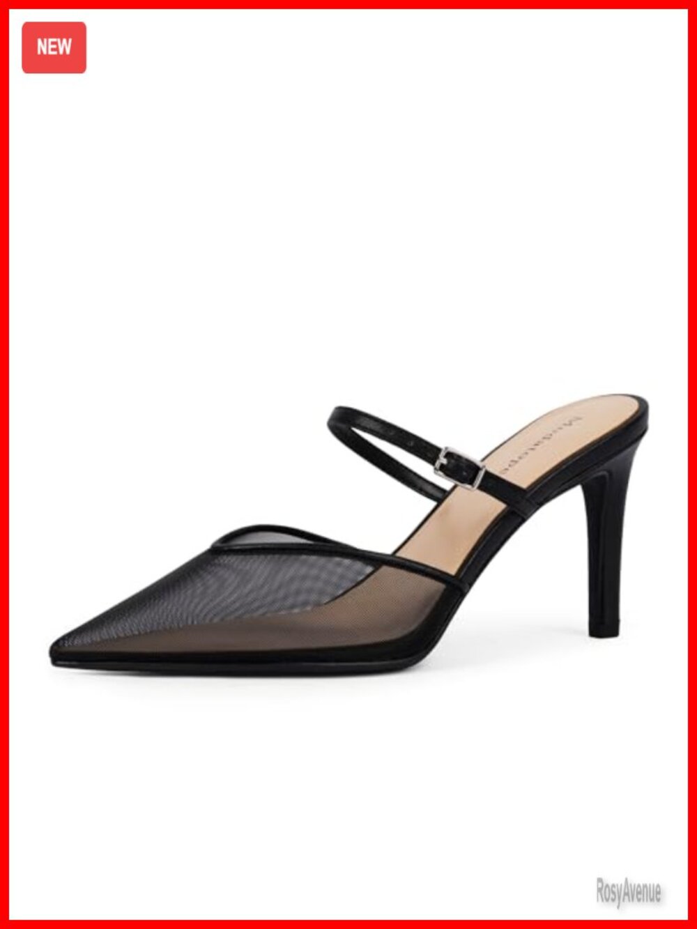Women's Stiletto Heels Pointed Toe Ankle Strap Pumps Party Shoes Faux Leather